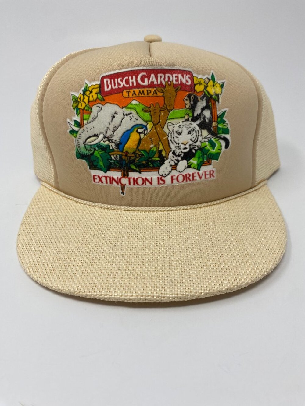 Vintage Busch Gardens Snapback Hat Cap Tampa Florida NWOT Tigers Elephants